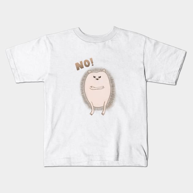 Grumpy Hedgehog Kids T-Shirt by awesomesaucebysandy